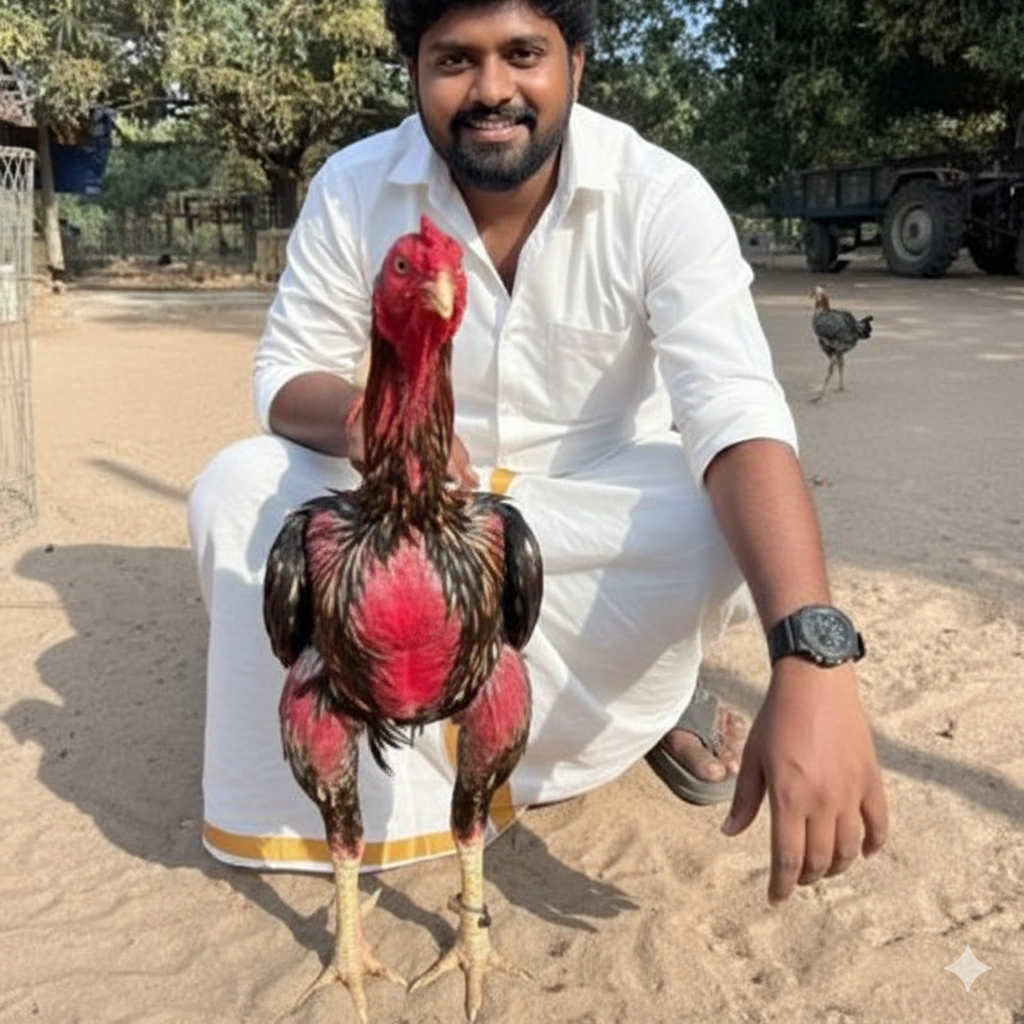 Farmer with Healthy Flock